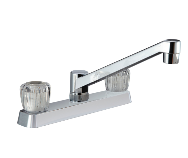 Chrome Kitchen Faucet with Crystal Knobs 8"