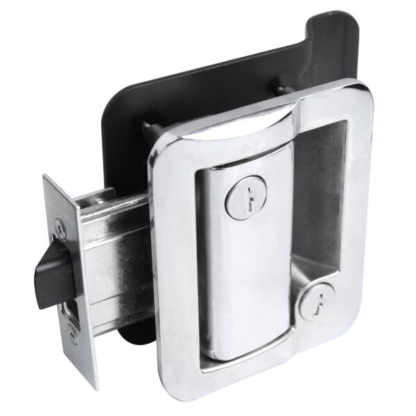 Trailer Door Lock with Deadbolt - Chrome