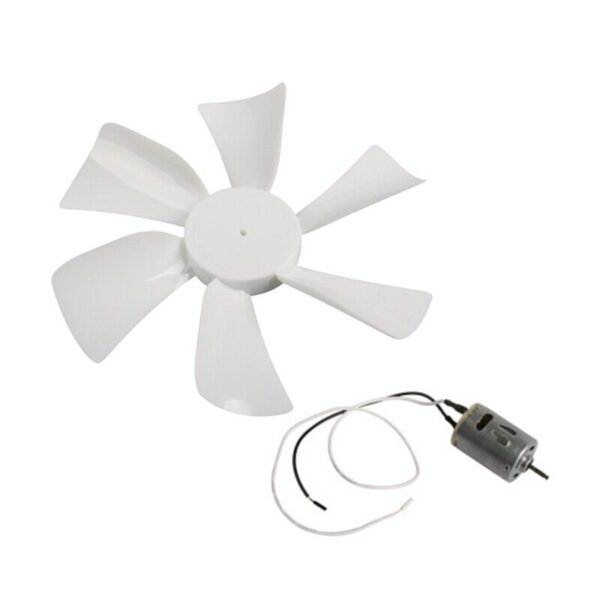 RV Replacement Bathroom Roof Vent Fan & Motor in White 6"